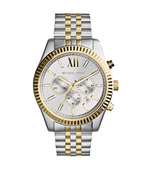 michael kors 2 tone watch mens|michael kors runway chronograph watch.